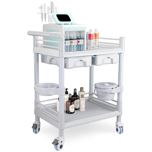 Mobile Trolley Cart with Wheels 2-Shelf