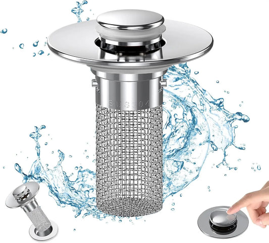 Bathroom Sink Drain Strainer - Pop-Up Filter