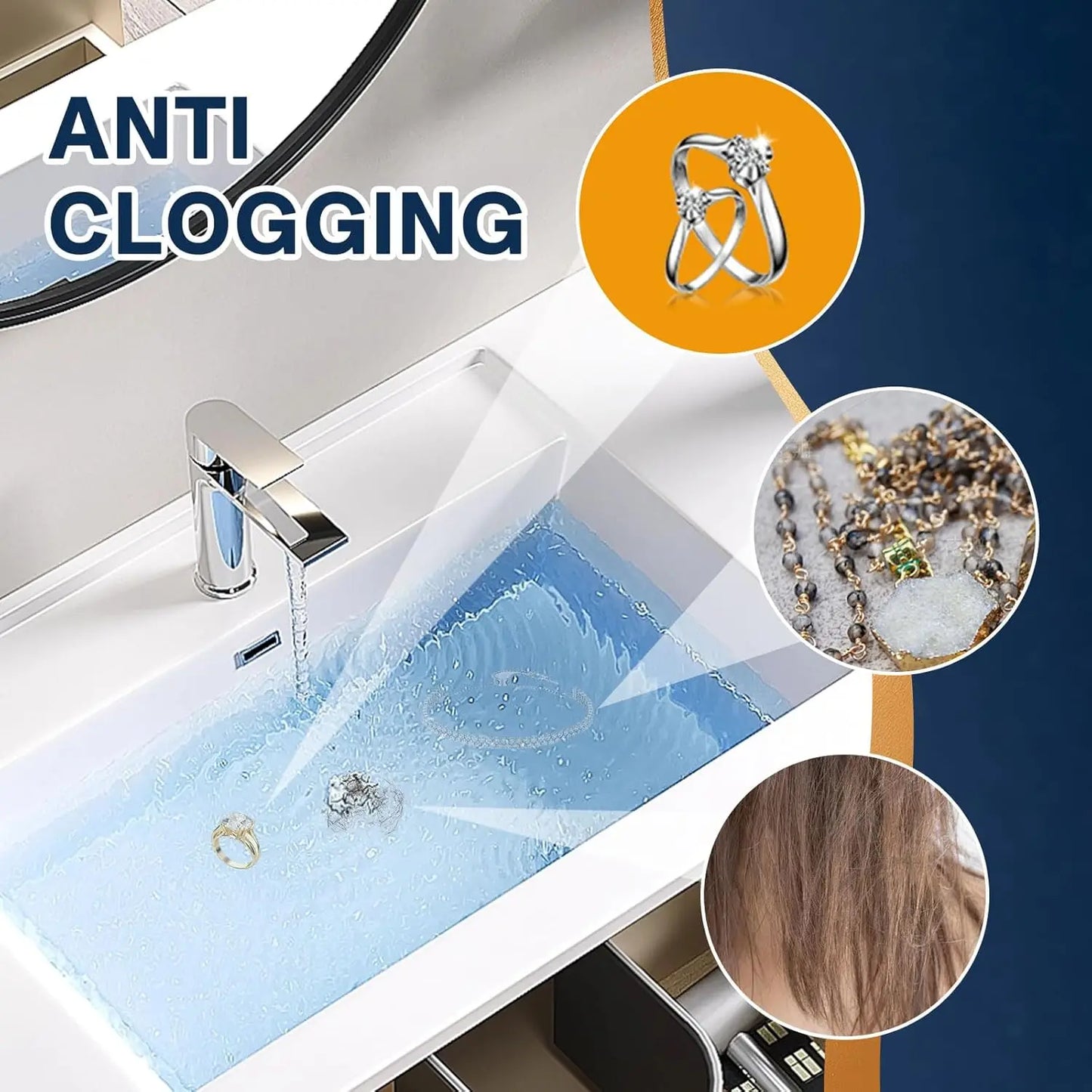 Bathroom Sink Drain Strainer - Pop-Up Filter