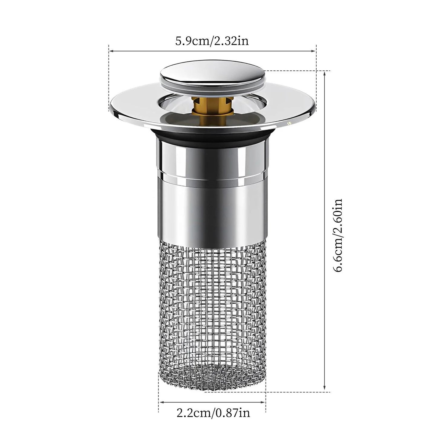 Bathroom Sink Drain Strainer - Pop-Up Filter