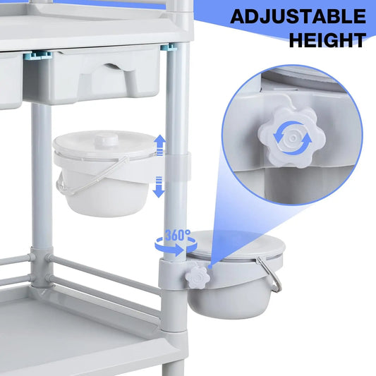 Mobile Trolley Cart with Wheels 2-Shelf