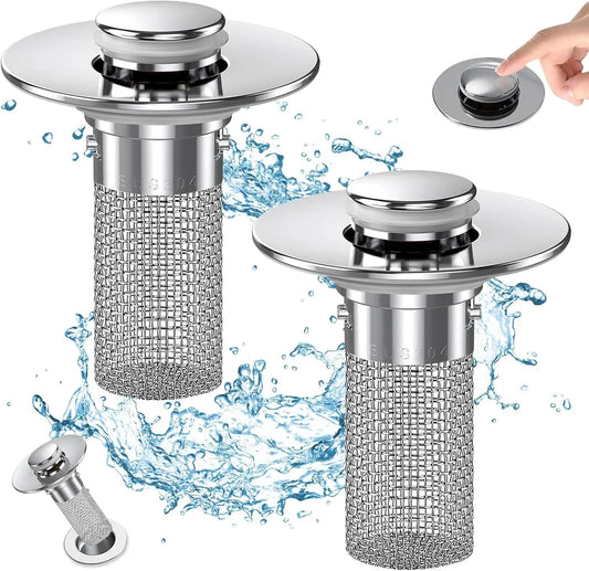 Bathroom Sink Drain Strainer - Pop-Up Filter