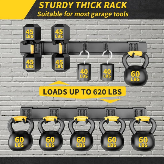 64 Inches Garage Storage, Max 620lbs Adjustable Metal Hooks