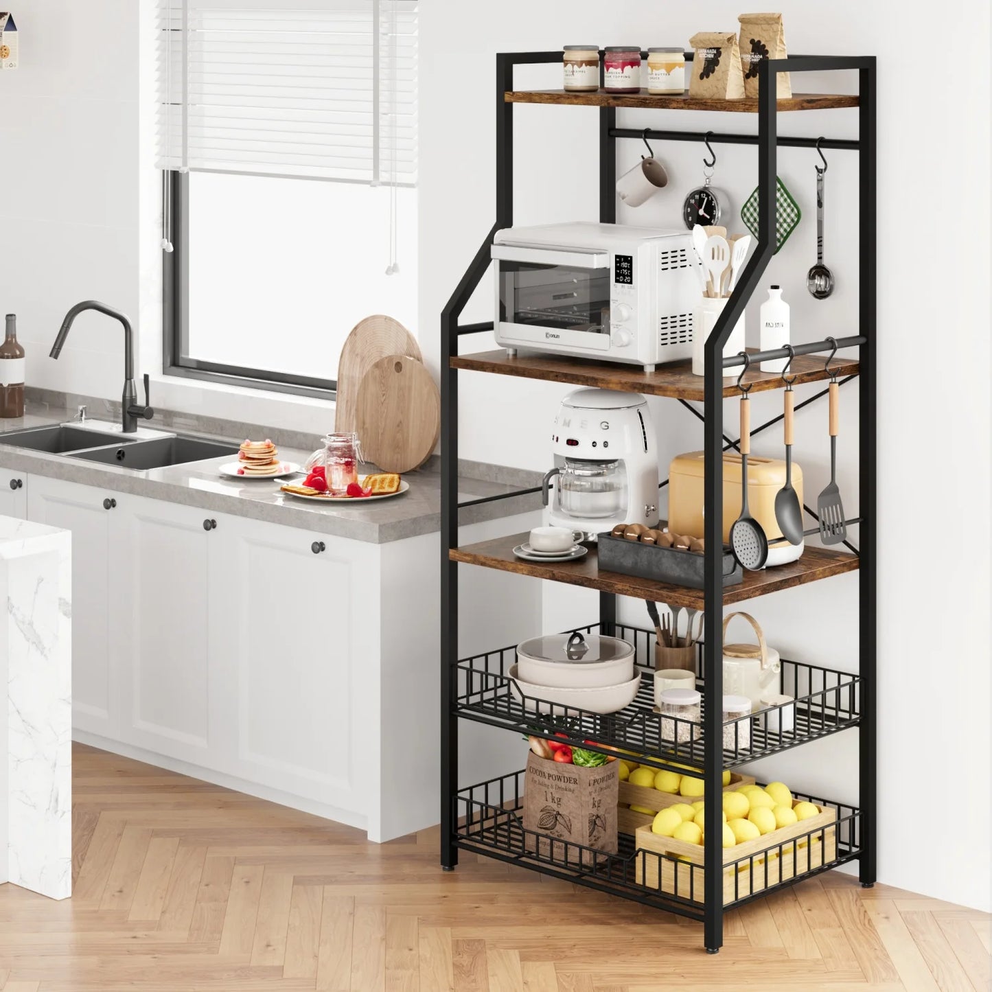 Bakers Rack with Microwave Oven Stand
