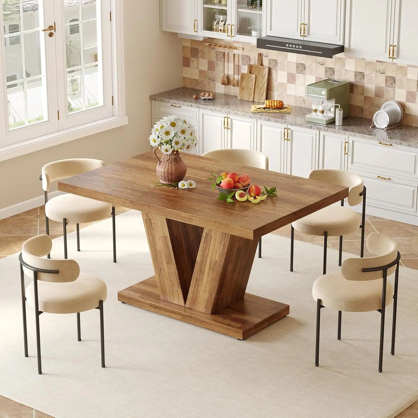 White Rectangle Modern Dining Room Tables