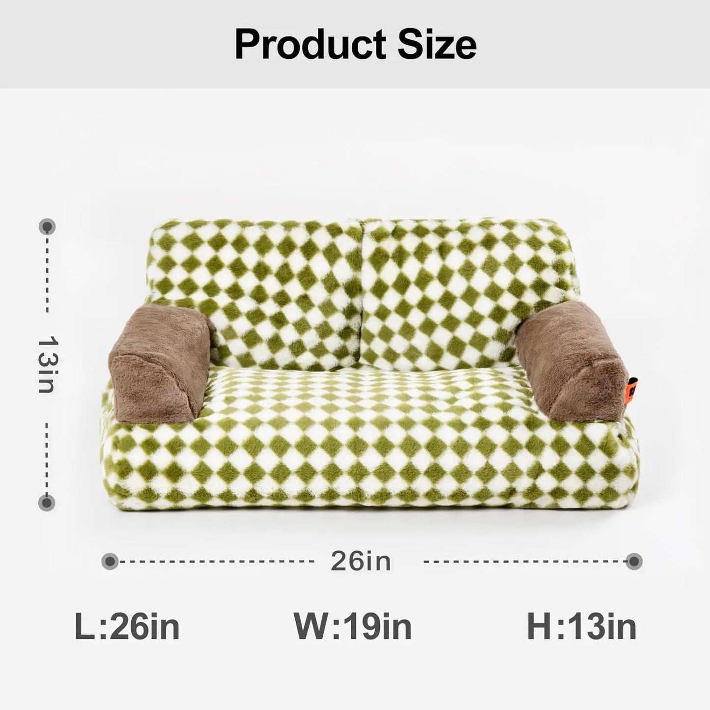 Pet Couch Bed 26×19×13 Inch Washable Cat Beds for Medium Small Dogs