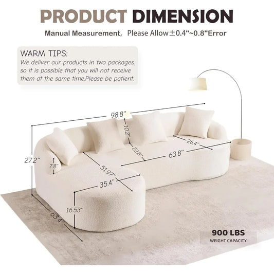 Oversized Sectional Sofa with Chaise for Living Room