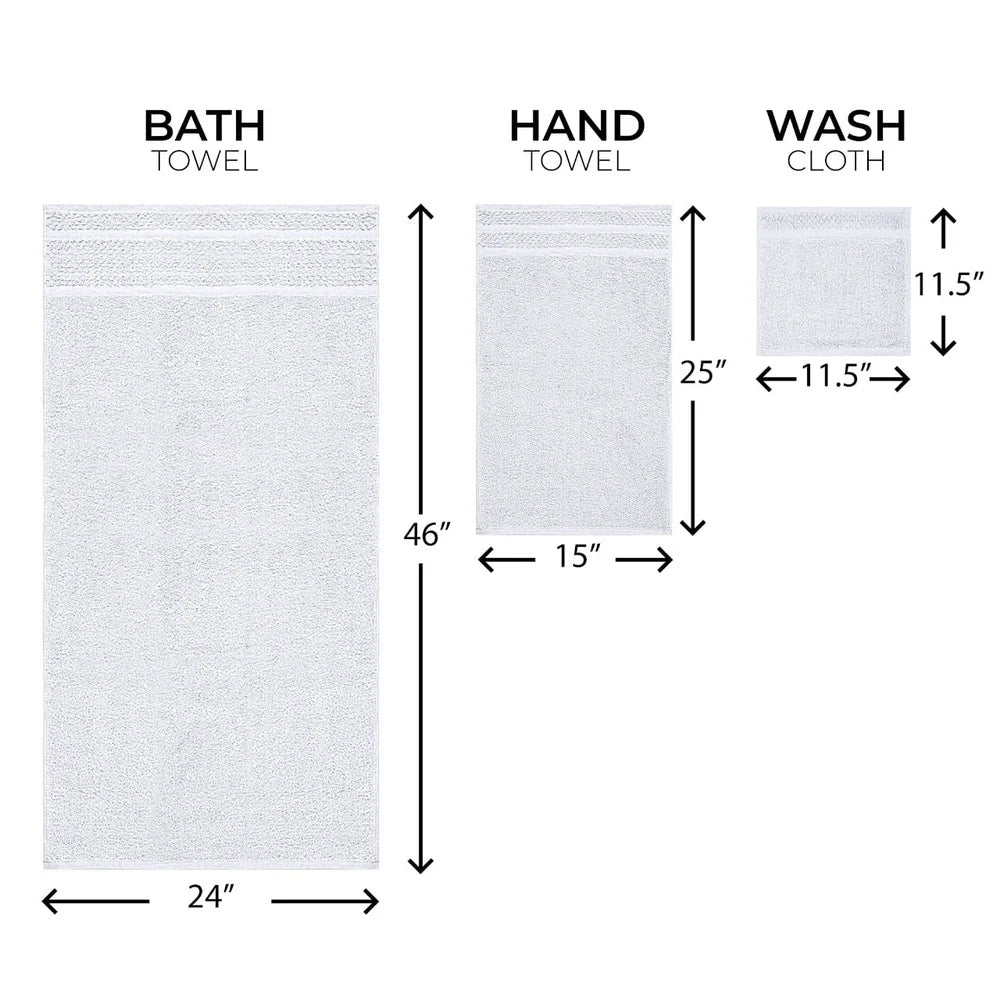 10 Piece Cotton Towel Set Soft Absorbent Quick Dry Bath Towels