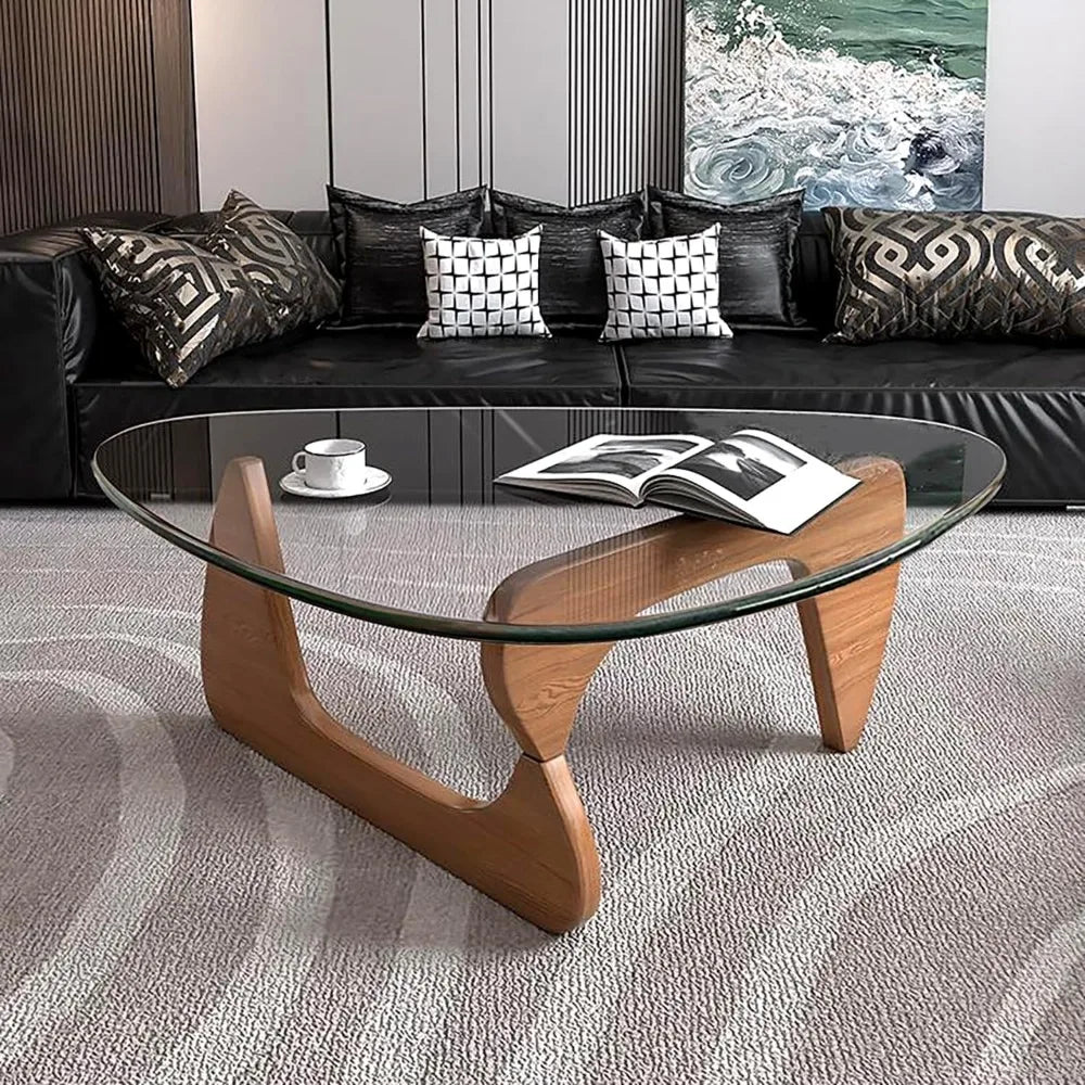 Small Mid Century Glass Top Coffee Table