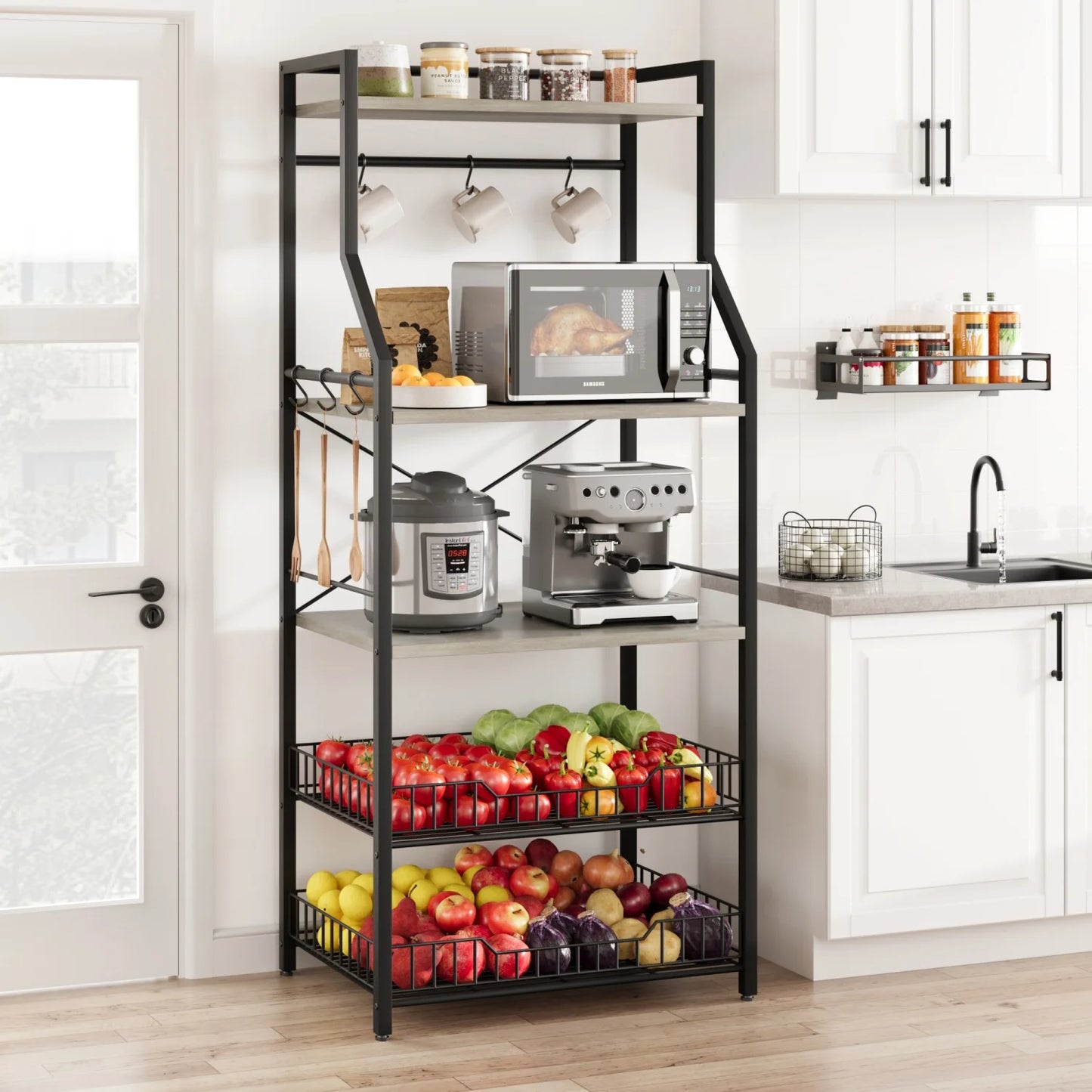 Bakers Rack with Microwave Oven Stand