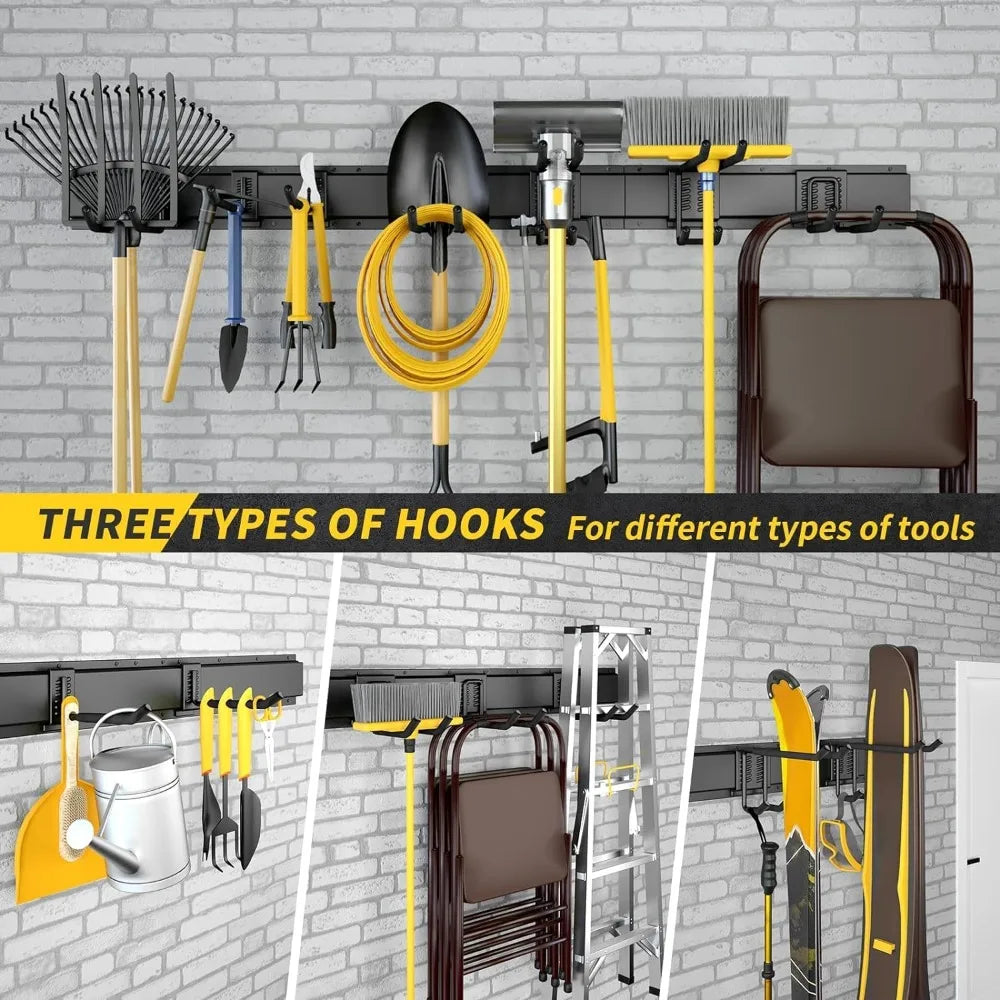 64 Inches Garage Storage, Max 620lbs Adjustable Metal Hooks