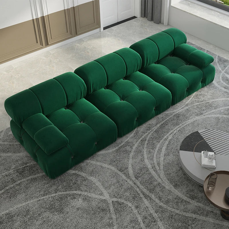 Modern Velvet Convertible Couches 3 Seats Living Room Sofa Sets for Office Apartment