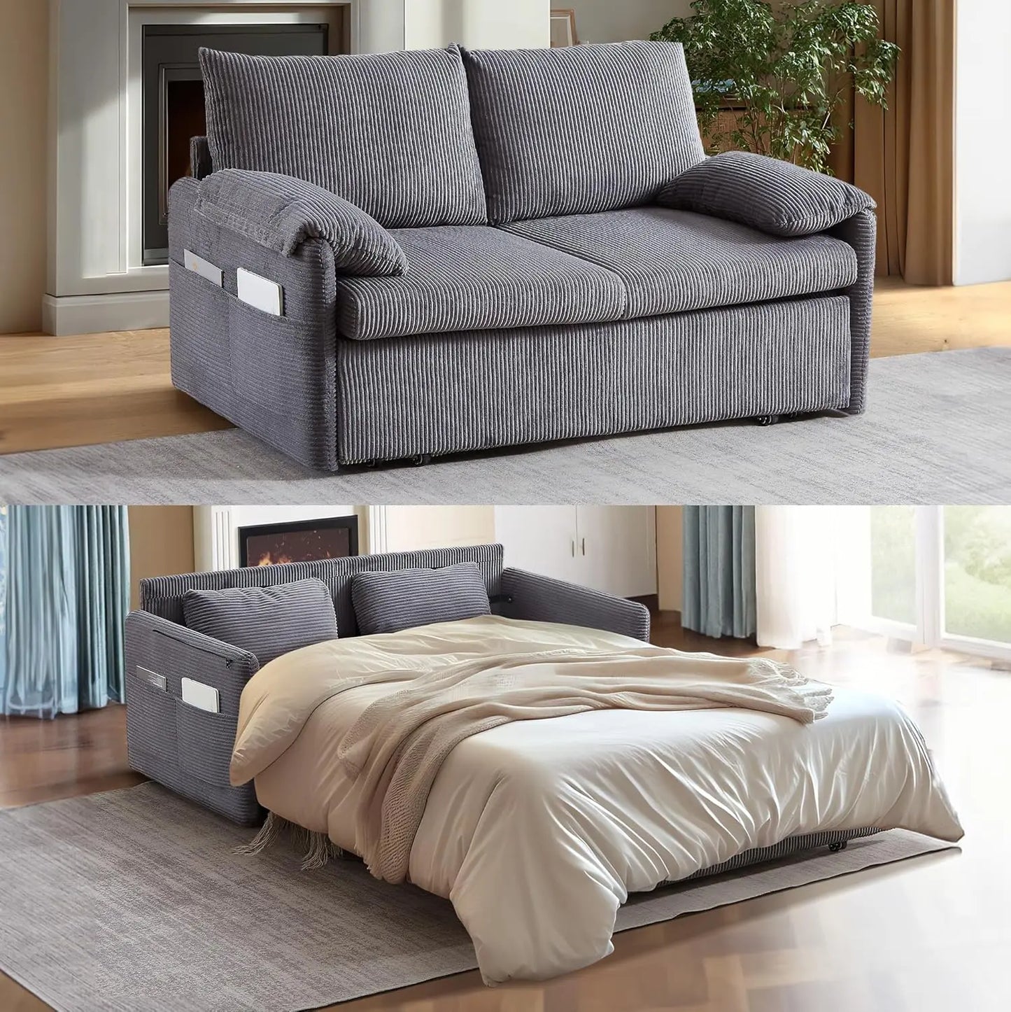 3-in-1 Convertible Futon Couch