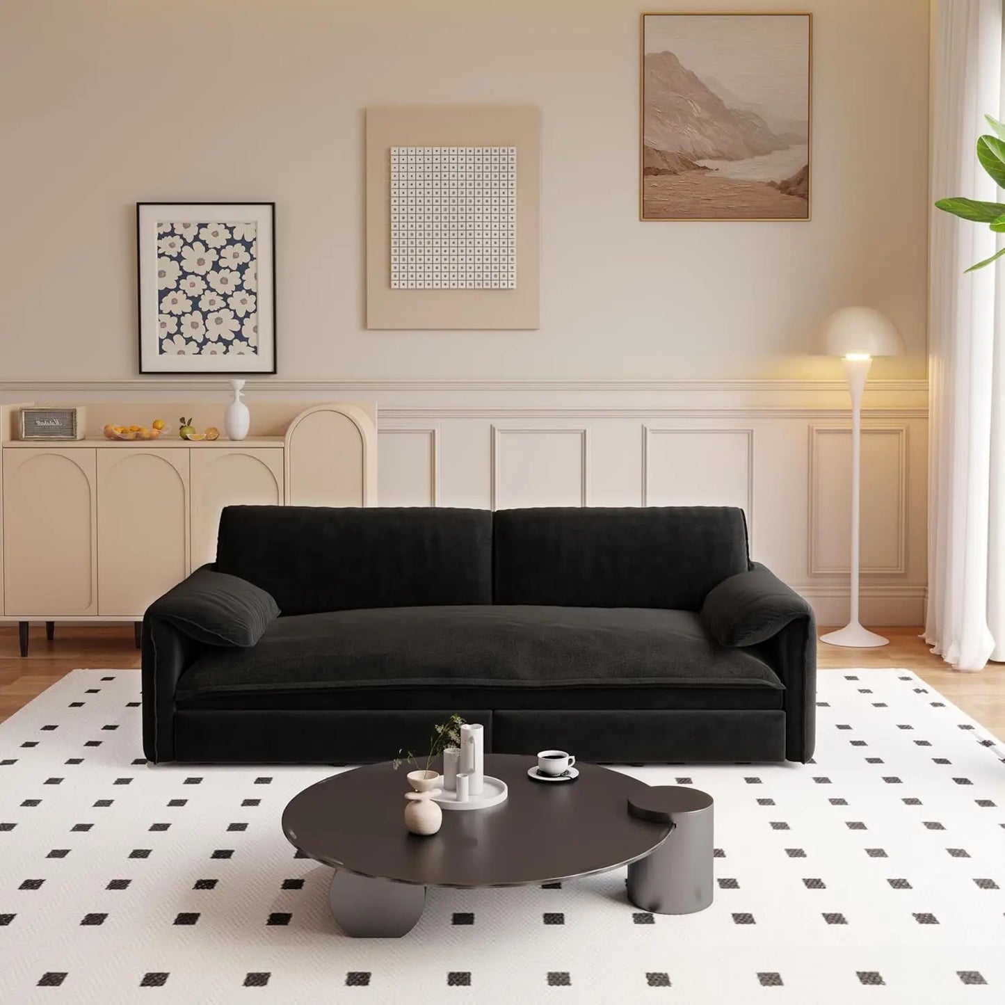 66" Queen Size Pull Out Sofa Bed