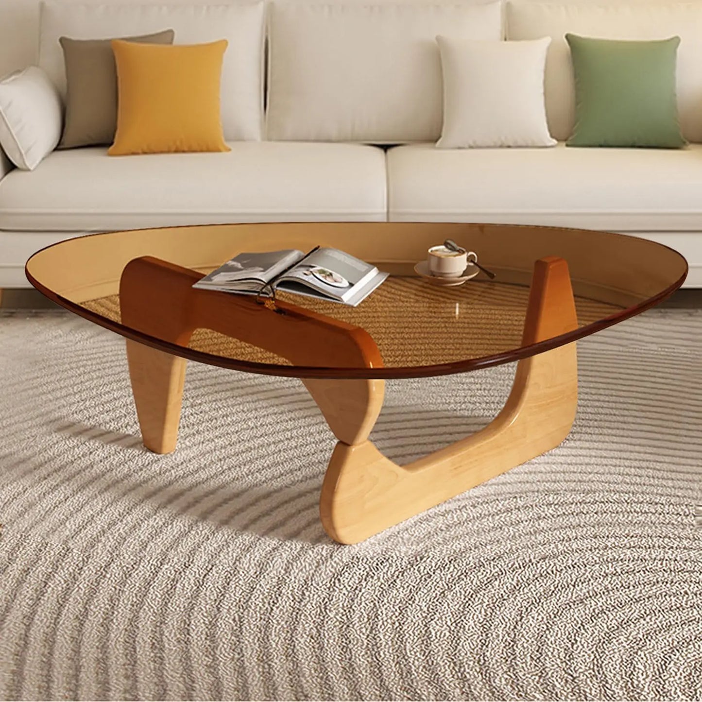 Small Mid Century Glass Top Coffee Table