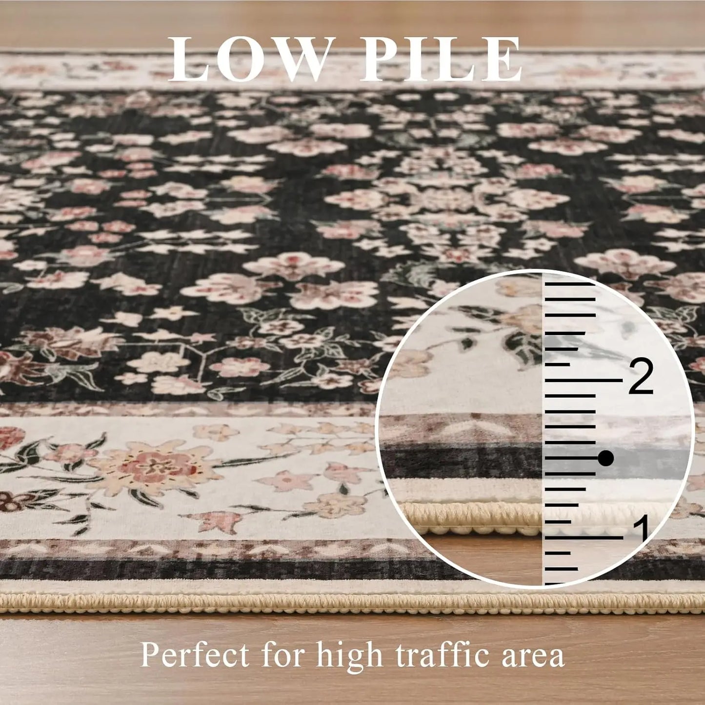 Rug Soft Low Pile Non Slip Carpet for Living Room