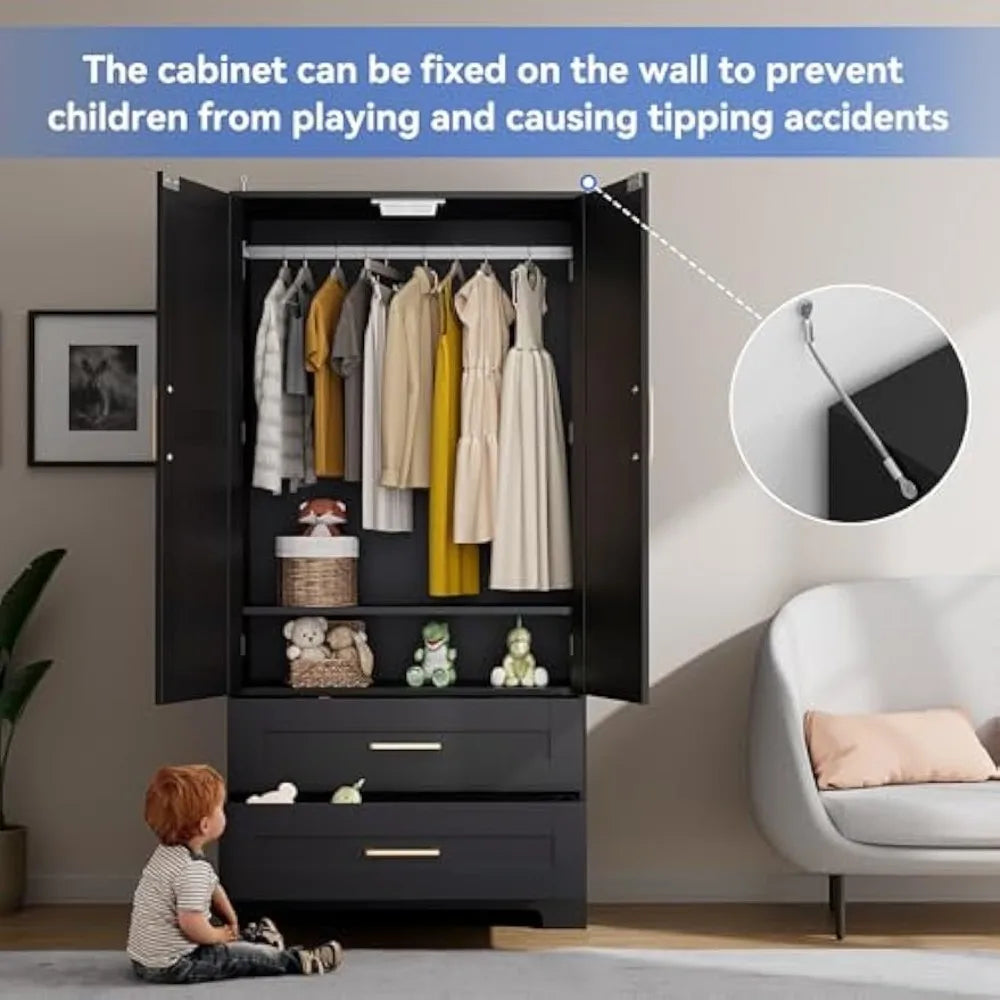 Freestanding Bedroom Armoire Clothing