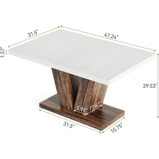 White Rectangle Modern Dining Room Tables