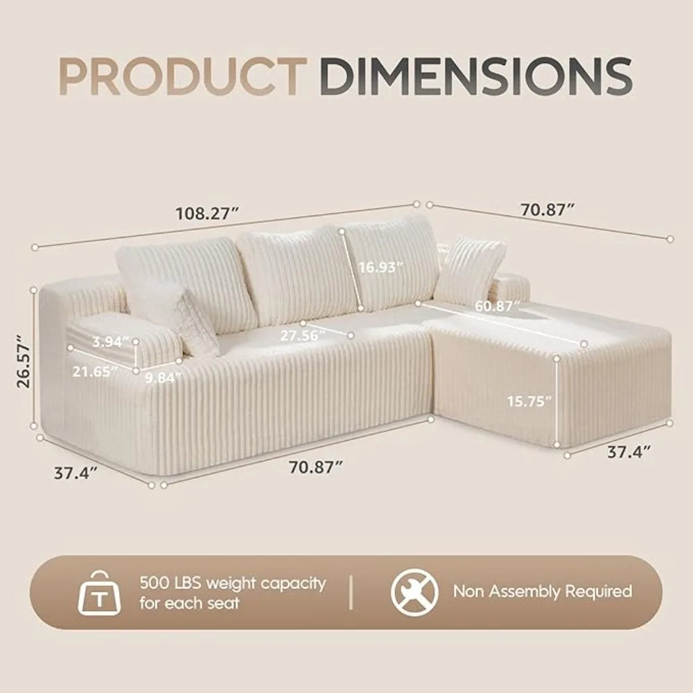 Modular Sectional Sofa Couches 108"