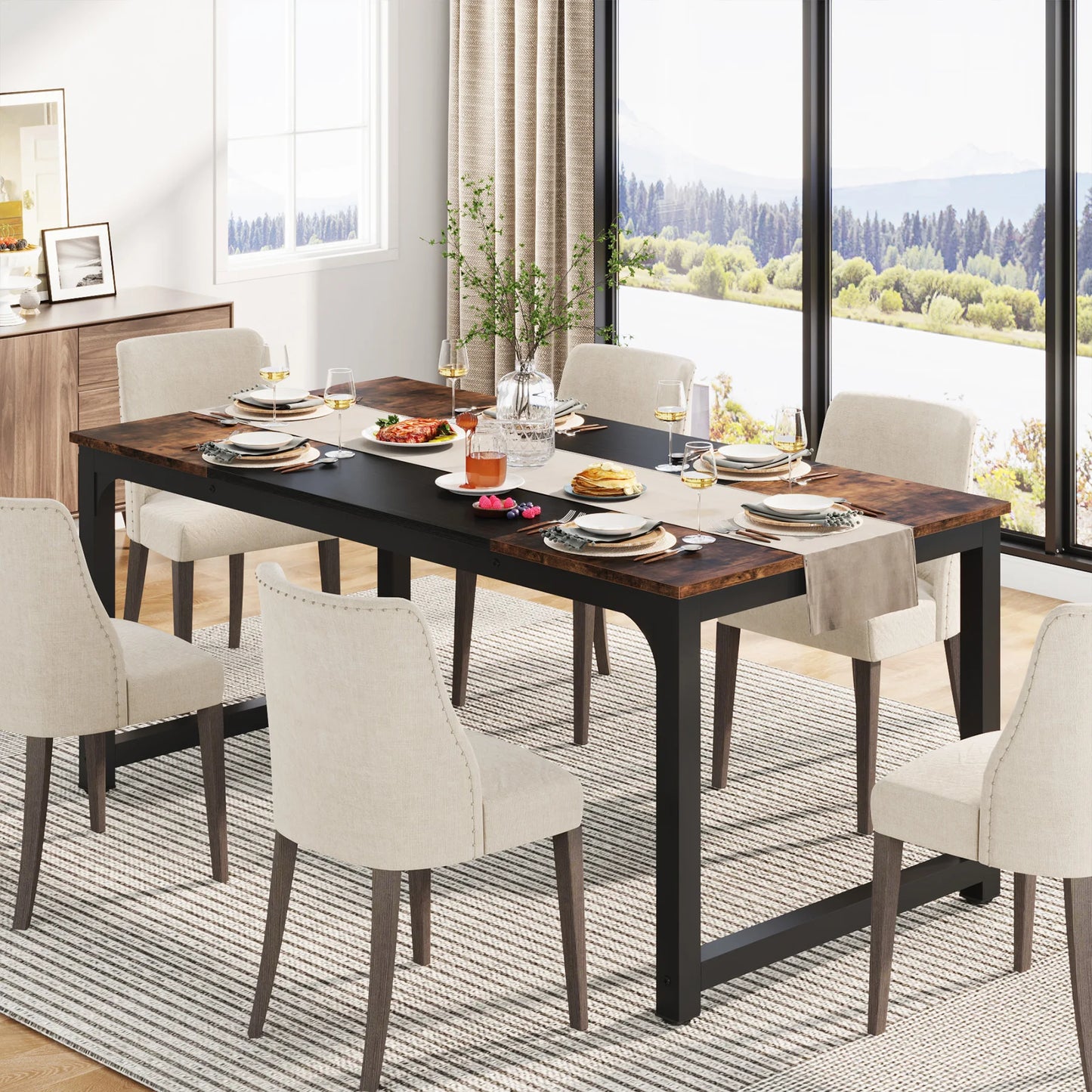 Tribesigns Rectangular Dinner Table for Dining Room