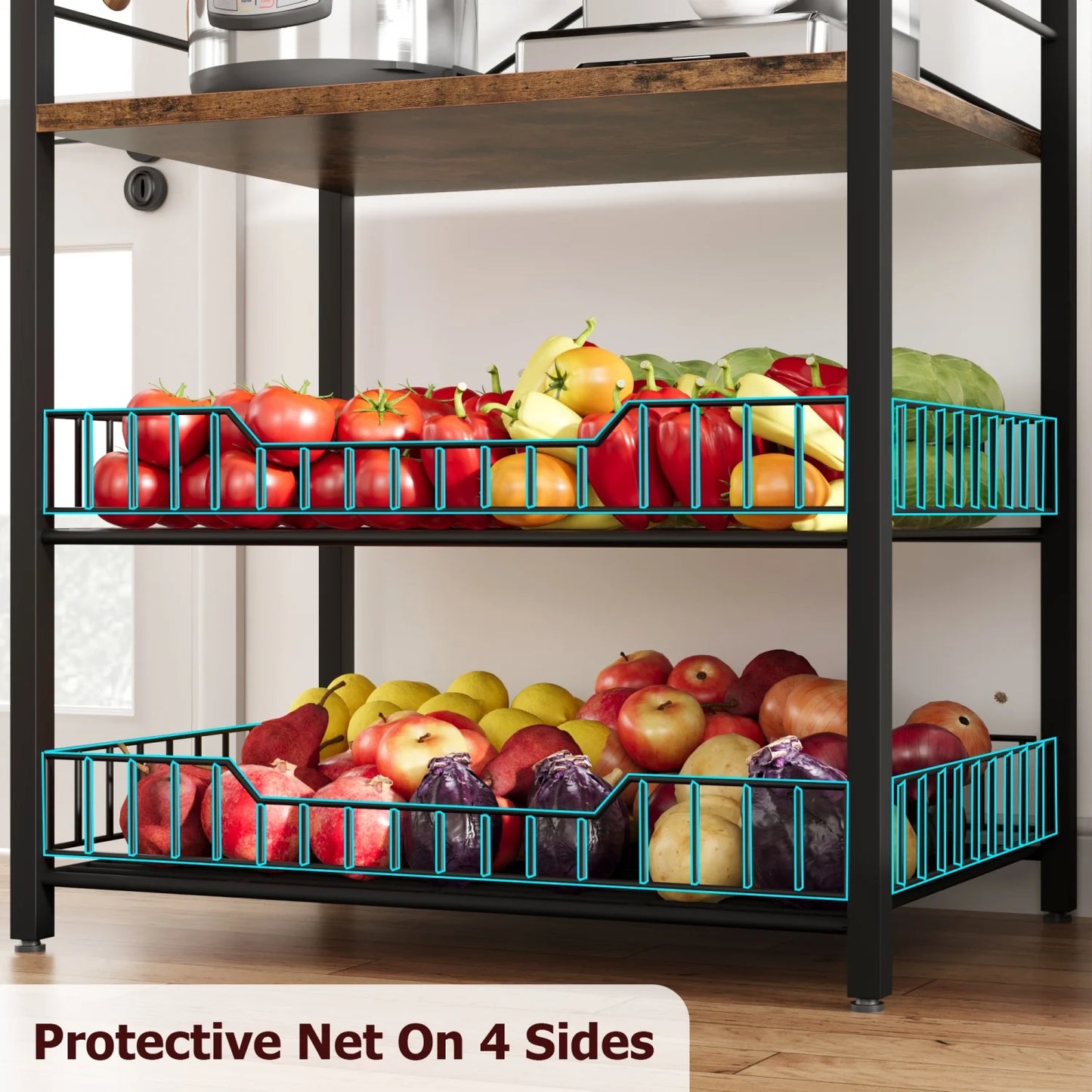 Bakers Rack with Microwave Oven Stand