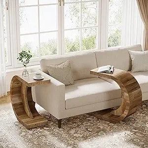 Set of 2, Rustic Compact Side Table for Couch