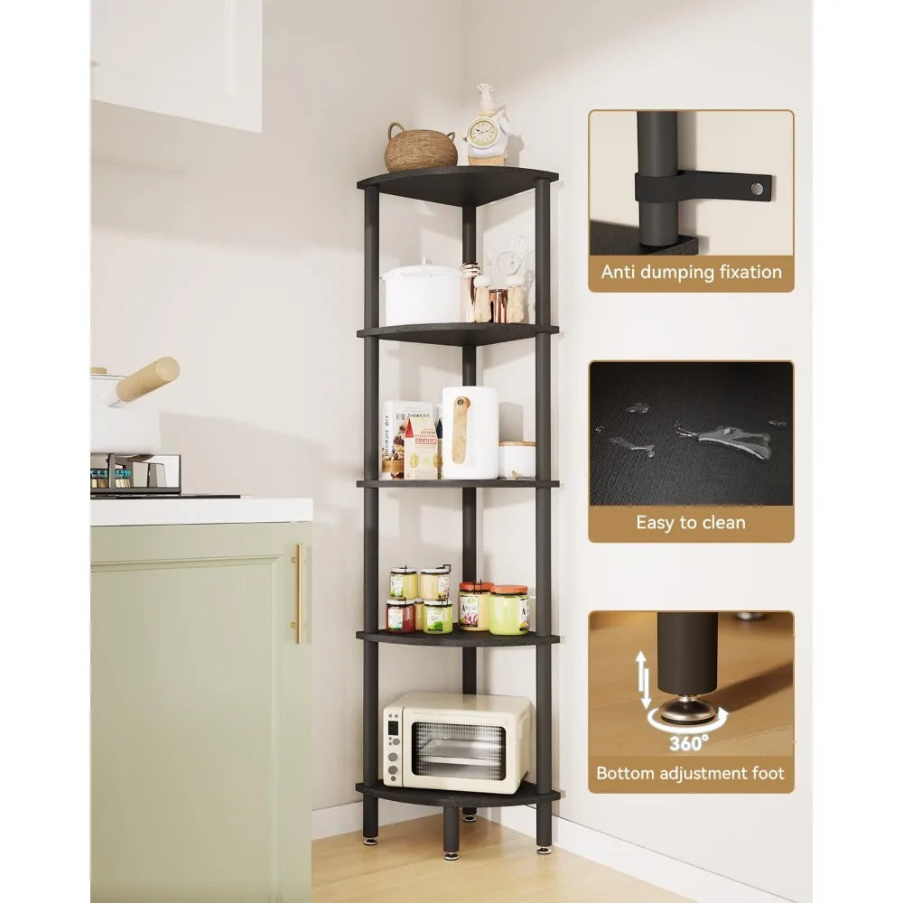 5 Tier Corner Shelf Stand