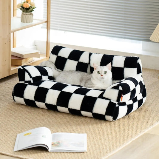 Pet Couch Bed 26×19×13 Inch Washable Cat Beds for Medium Small Dogs