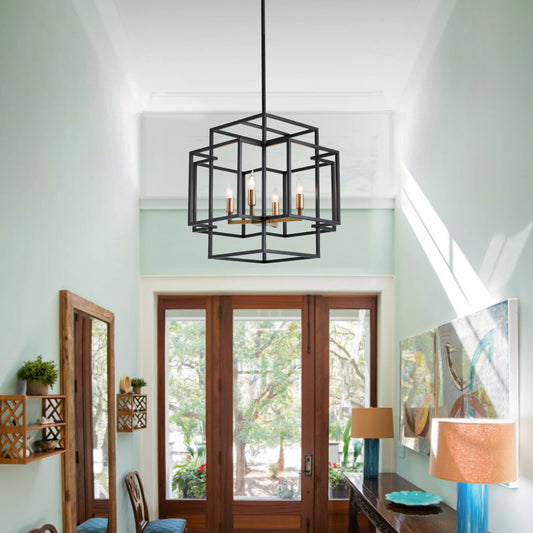 4-Lights Pendant Lights Fixtures Hanging Chandelier