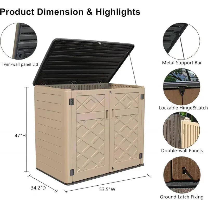 Weather Resistance.Multi-Purpose Outdoor Cabinet for Backyards and Patios
