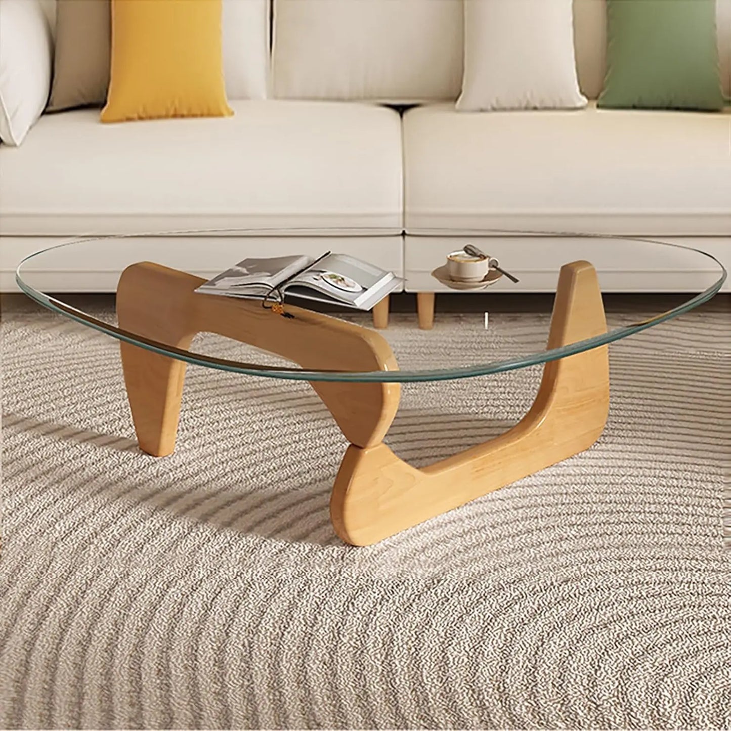Small Mid Century Glass Top Coffee Table