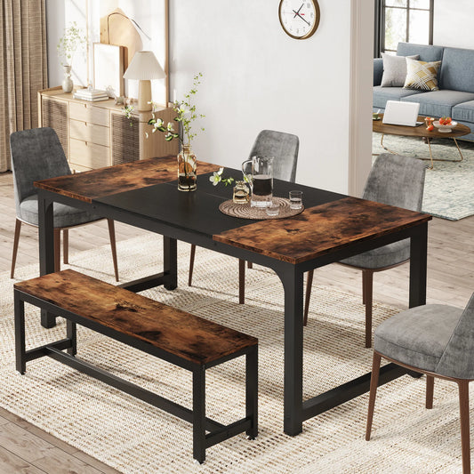 Tribesigns Rectangular Dinner Table for Dining Room