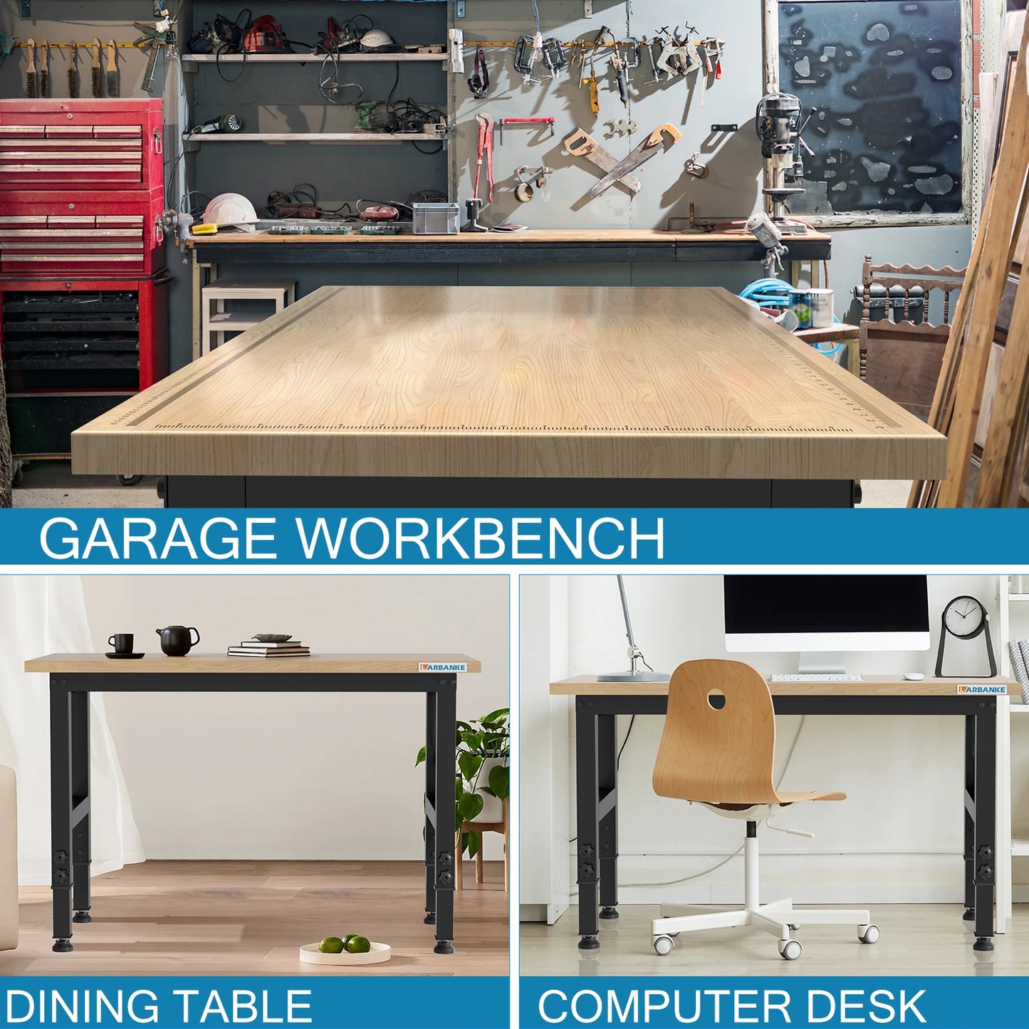 48" Heavy-Duty Adjustable Workbench