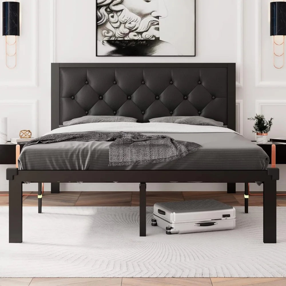 Twin-Queen Heavy-Duty Platform Bed Frame Storage