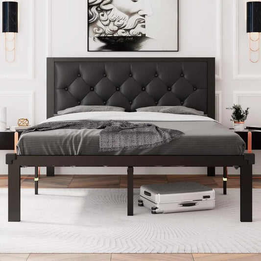 Twin-Queen Heavy-Duty Platform Bed Frame Storage