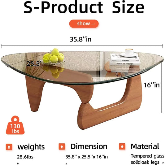 Small Mid Century Glass Top Coffee Table