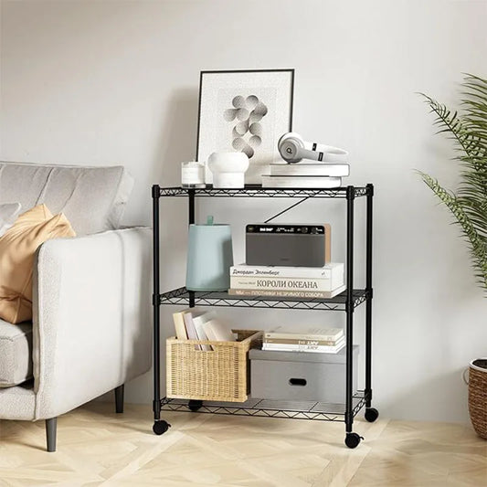 YSSOA Heavy Duty 3-Shelf Shelving with Wheels