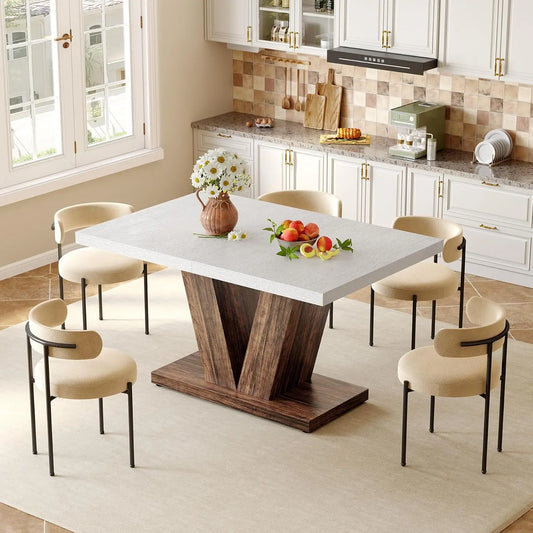 White Rectangle Modern Dining Room Tables