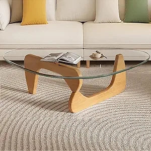 Small Mid Century Glass Top Coffee Table
