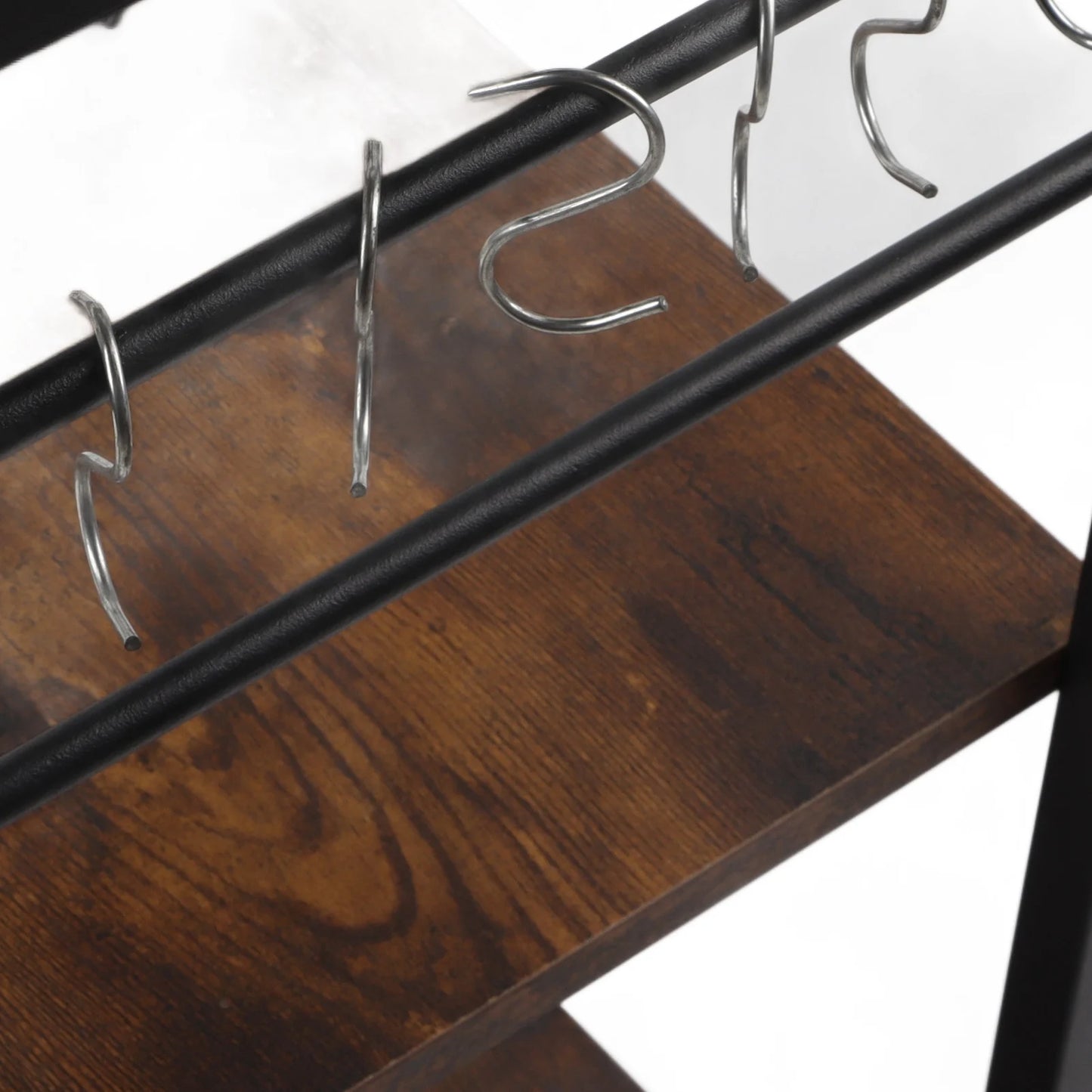 Kitchen Bakers Rack Steel Wood Multi Tier Microwave Oven Stand