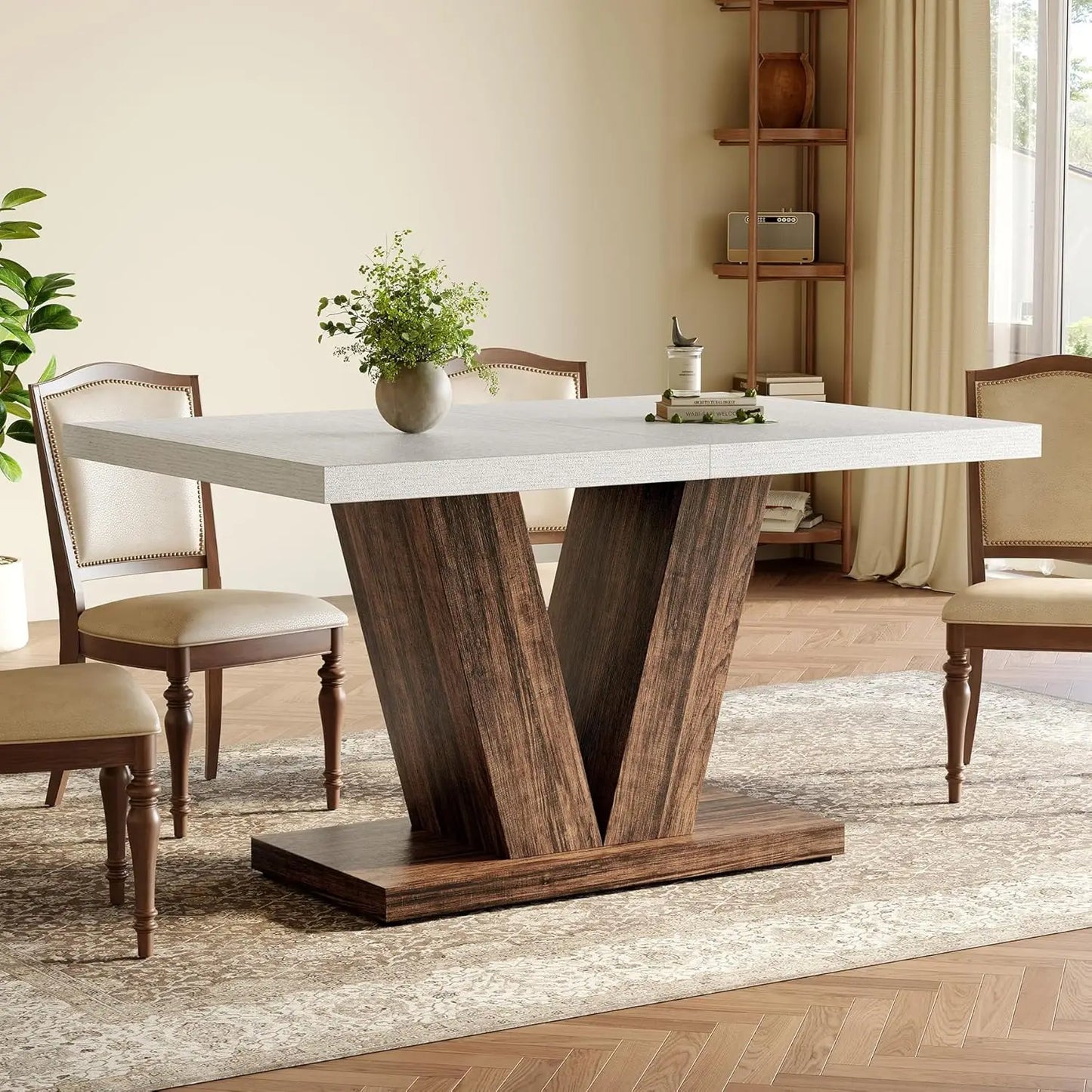 White Rectangle Modern Dining Room Tables