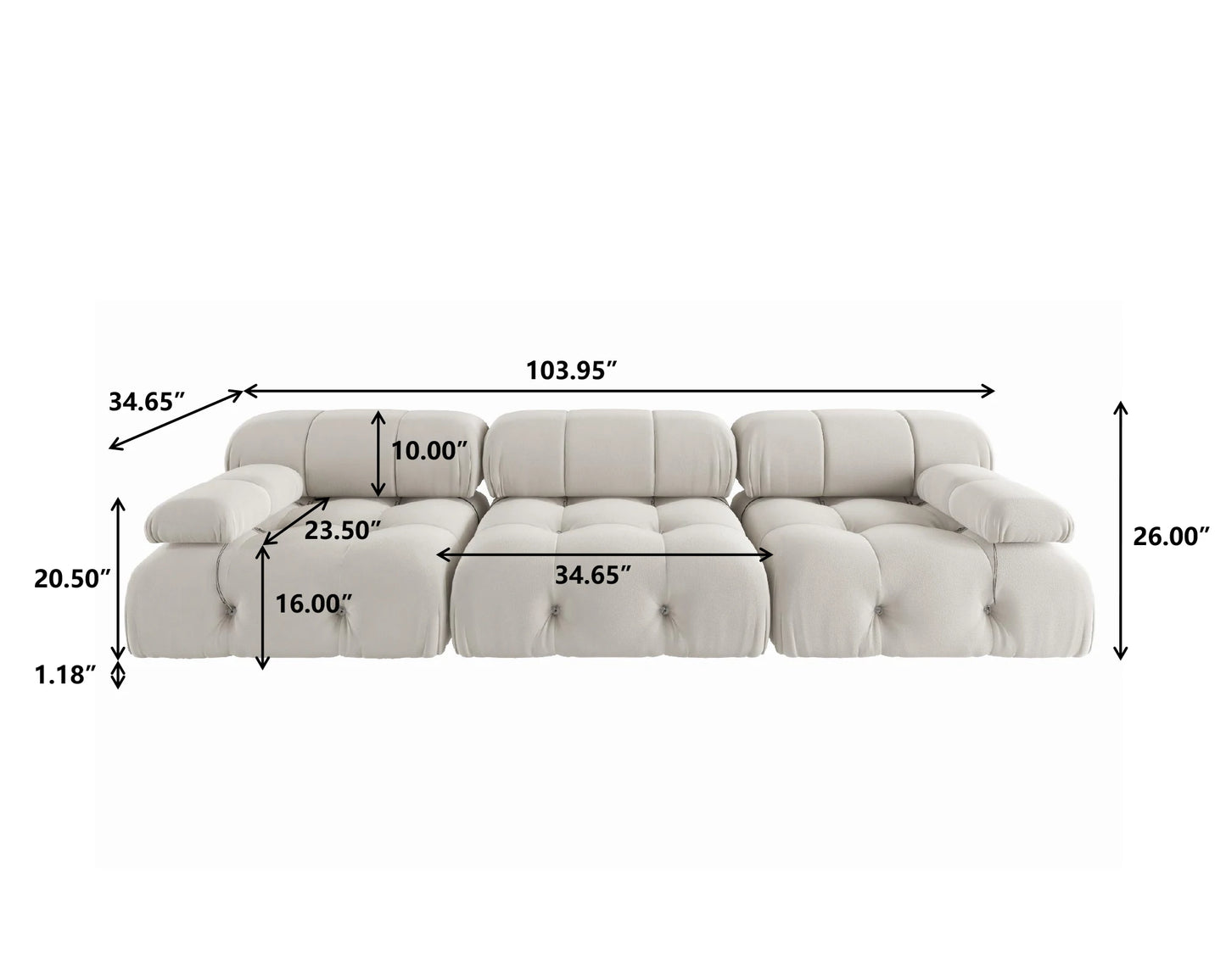 Modern Velvet Convertible Couches 3 Seats Living Room Sofa Sets for Office Apartment