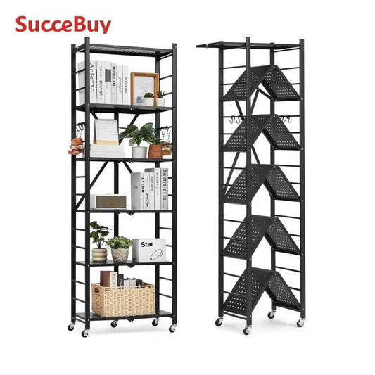 SucceBuy 6/5/4/3 Tier Black Shelving Unit Organizer for Garage Kitchen