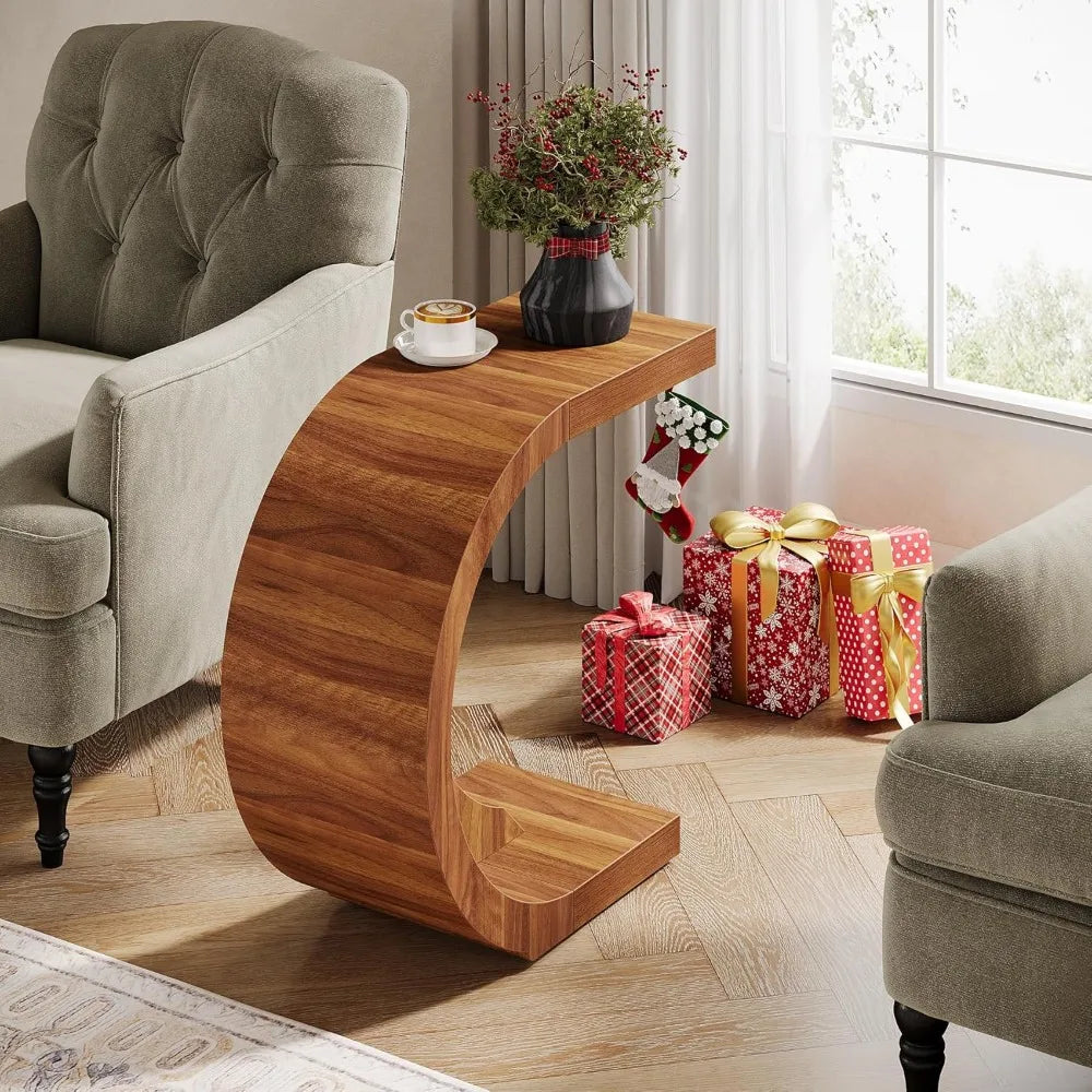 Set of 2, Rustic Compact Side Table for Couch