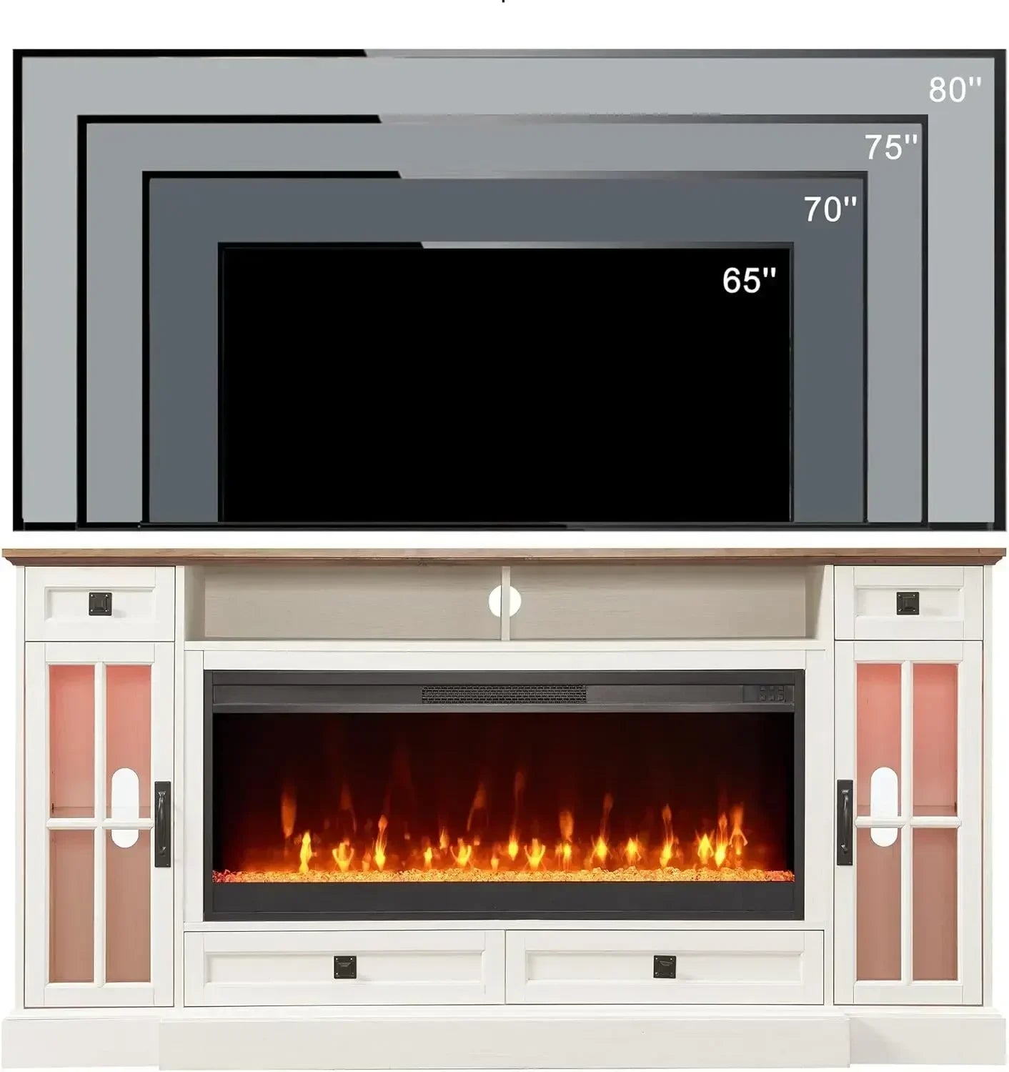 Fireplace TV Stand for 80 Inch TV