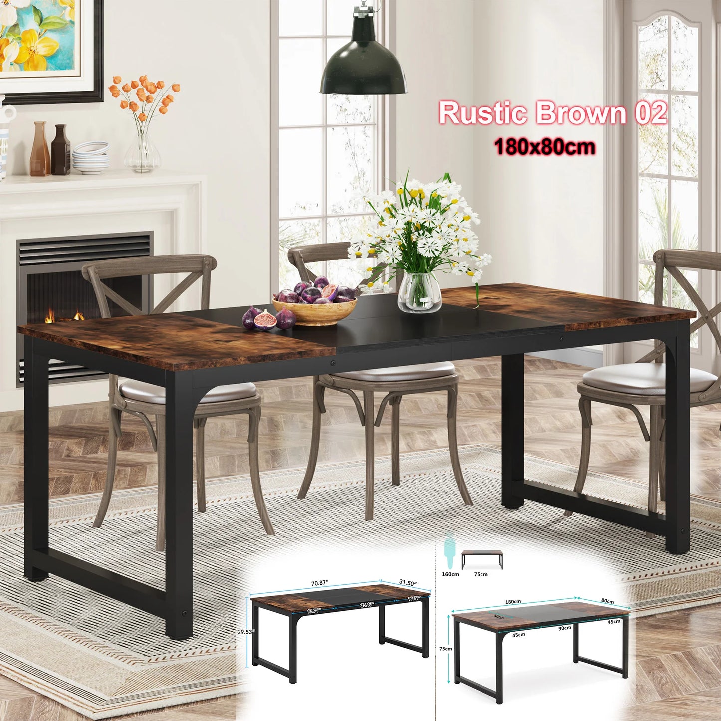 Tribesigns Rectangular Dinner Table for Dining Room