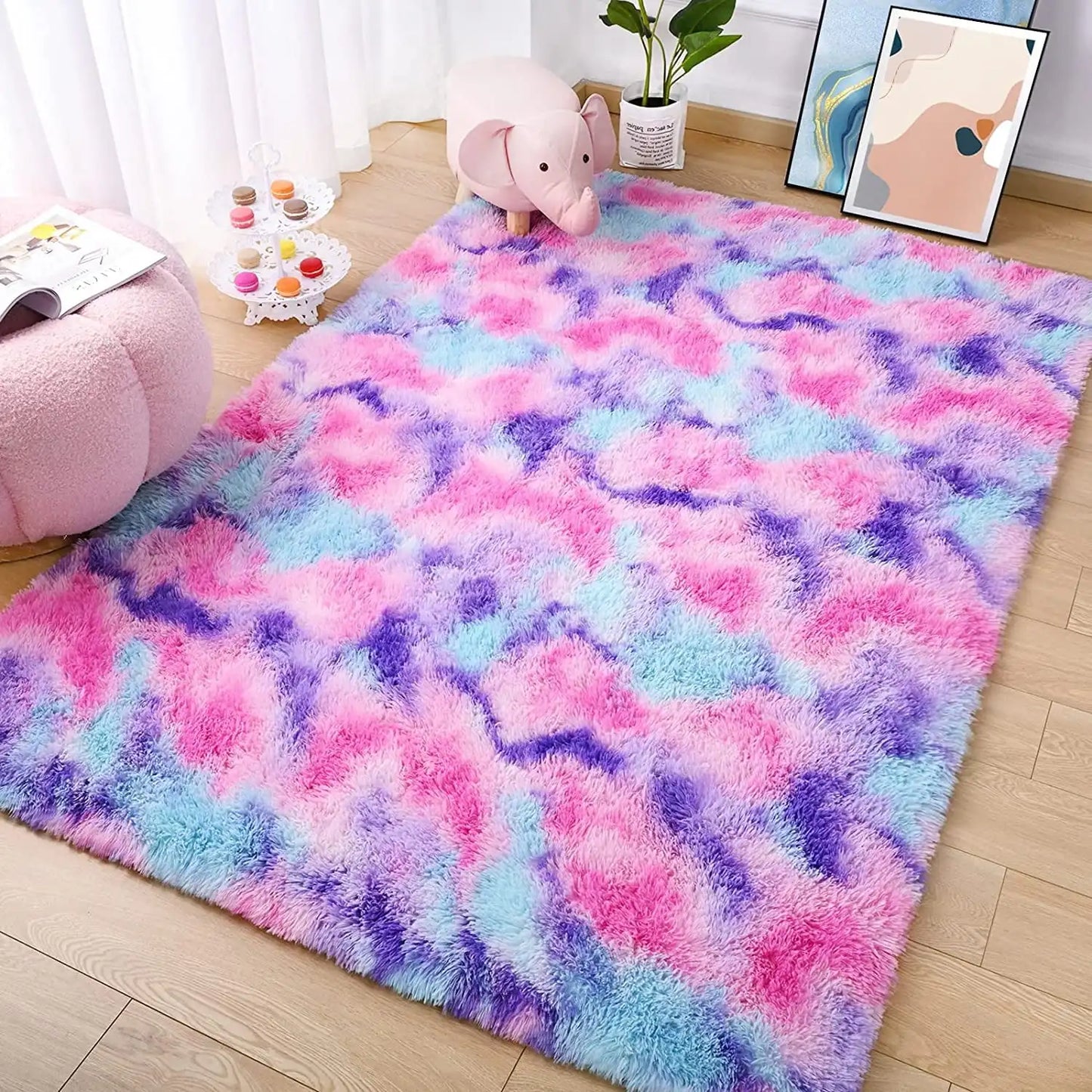 Large Size shaggy Rug Fluffy Carpet For Living Room Bedroom Kids Room