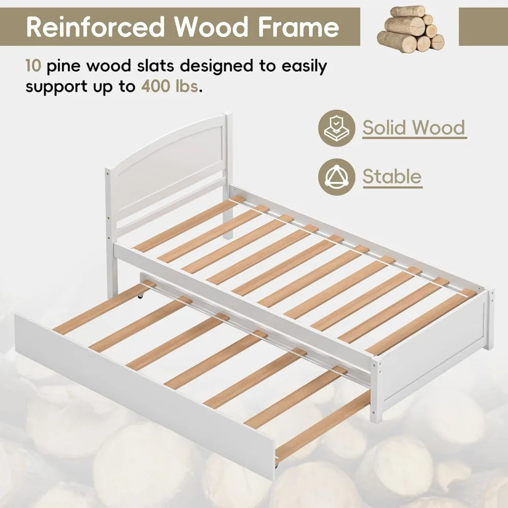 Solid Wooden Pull Out Bedframe