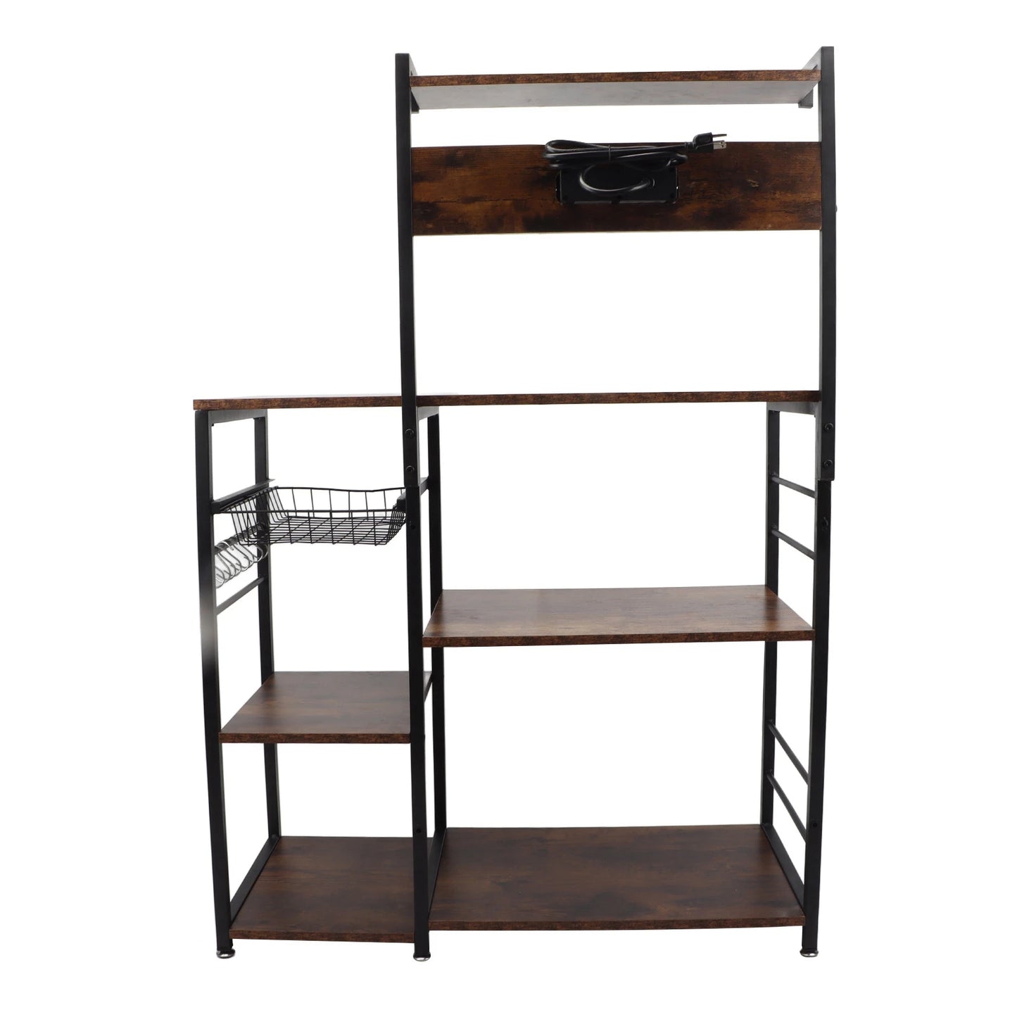 Kitchen Bakers Rack Steel Wood Multi Tier Microwave Oven Stand