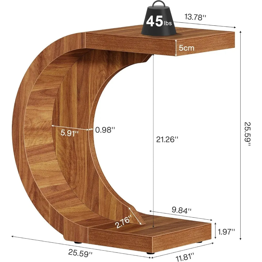 Set of 2, Rustic Compact Side Table for Couch